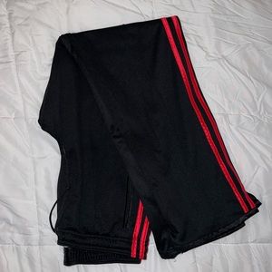 Adidas Tricot Red Stripe Track Pants (Black) S